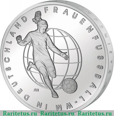 Реверс монеты 10 евро (euro) 2011 года  чемпионат мира среди женщин Германия proof