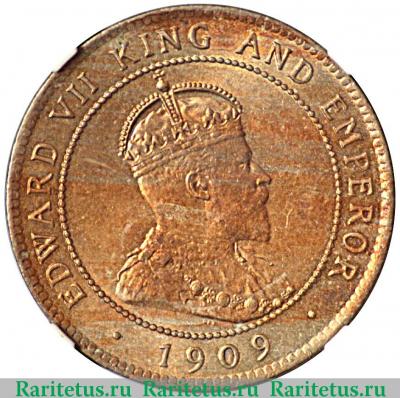 1 пенни (penny) 1909 года   Ямайка