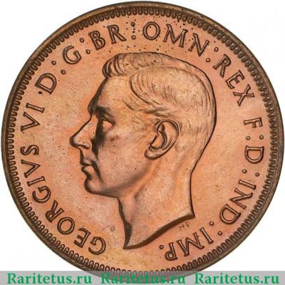 1/2 пенни (penny) 1939 года  кенгуру Австралия