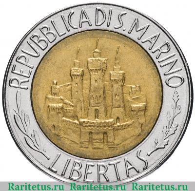 500 лир (lire) 1984 года   Сан-Марино