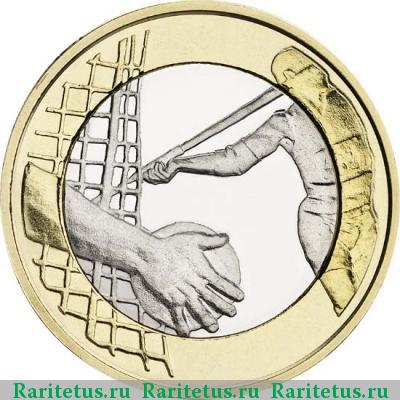 Реверс монеты 5 евро (euro) 2016 года  легкая атлетика Финляндия
