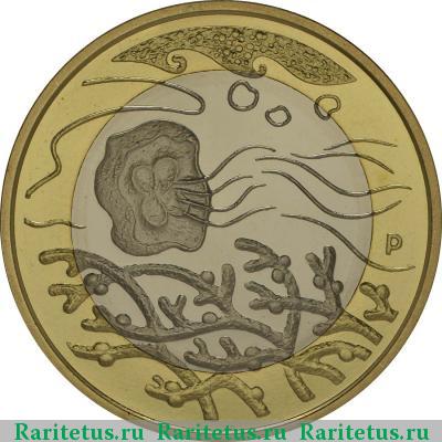 Реверс монеты 5 евро (euro) 2014 года  вода Финляндия