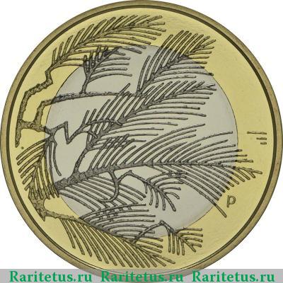Реверс монеты 5 евро (euro) 2014 года  дикая природа Финляндия