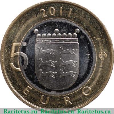 Реверс монеты 5 евро (euro) 2011 года  Остроботния Финляндия