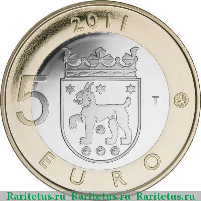 Реверс монеты 5 евро (euro) 2011 года  Хяме Финляндия