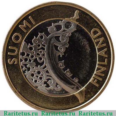 Реверс монеты 5 евро (euro) 2010 года  Исконная Финляндия