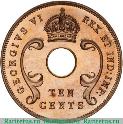 10 центов (cents) 1942 года   Британская Восточная Африка