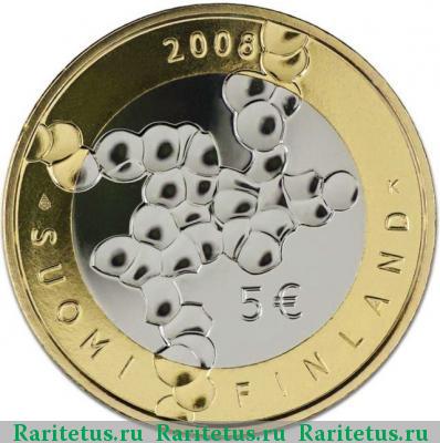 5 евро (euro) 2008 года  академия наук Финляндия