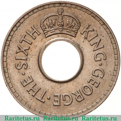 1/2 пенни (penny) 1950 года   Фиджи