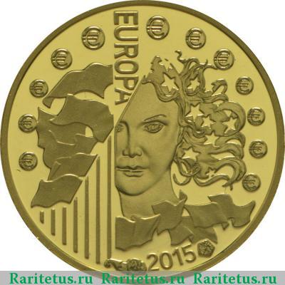 Реверс монеты 5 евро (euro) 2015 года  70 лет мира Франция proof