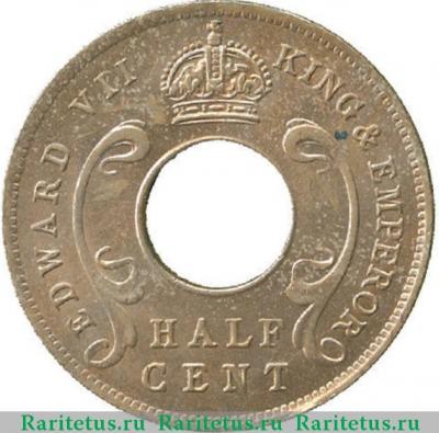 1/2 цента (cent) 1909 года   Британская Восточная Африка