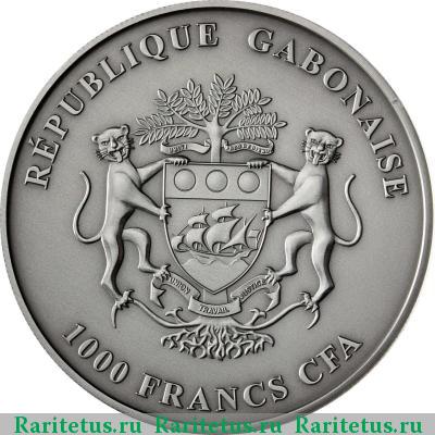 1000 франков (francs) 2013 года  лев Габон