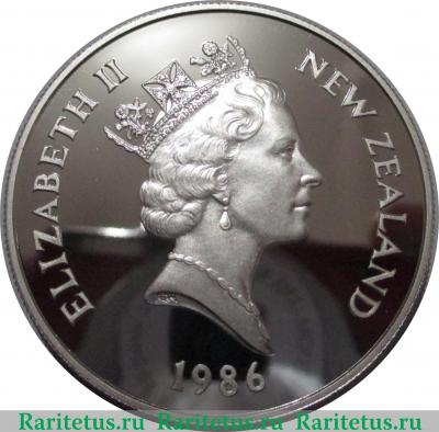 1 доллар (dollar) 1986 года  попугай Новая Зеландия