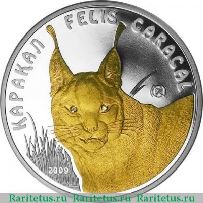 Реверс монеты 100 тенге 2009 года  каракал Казахстан proof