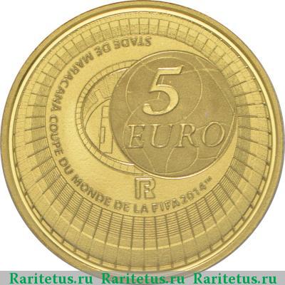 5 евро (euro) 2014 года  футбол Франция proof