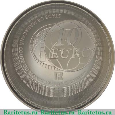 10 евро (euro) 2014 года  футбол Франция proof