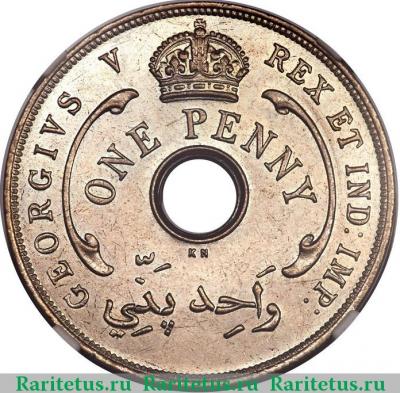 1 пенни (penny) 1922 года   Британская Западная Африка