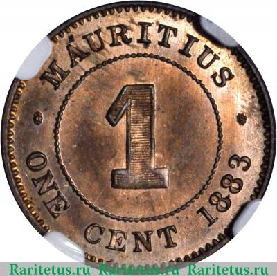 Реверс монеты 1 цент (cent) 1883 года   Маврикий
