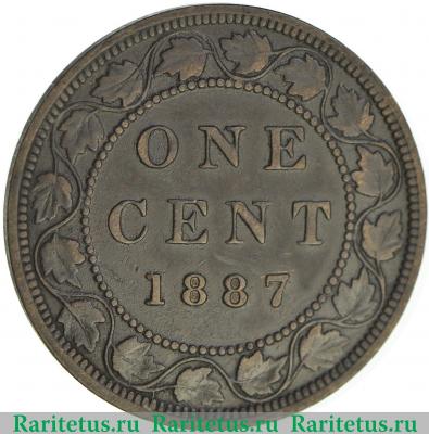 Реверс монеты 1 цент (cent) 1887 года   Канада