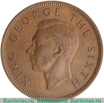 1 пенни (penny) 1951 года   Новая Зеландия
