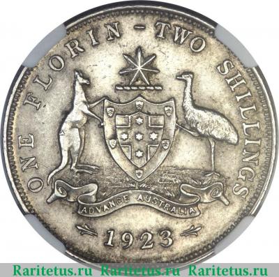 Реверс монеты 2 шиллинга (florin, shillings) 1923 года   Австралия