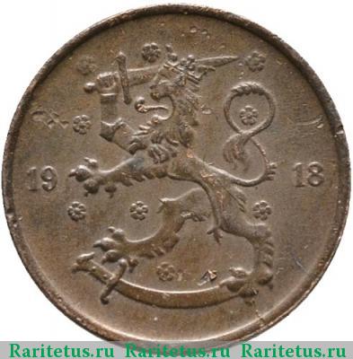 5 пенни (pennia) 1918 года  Финляндия
