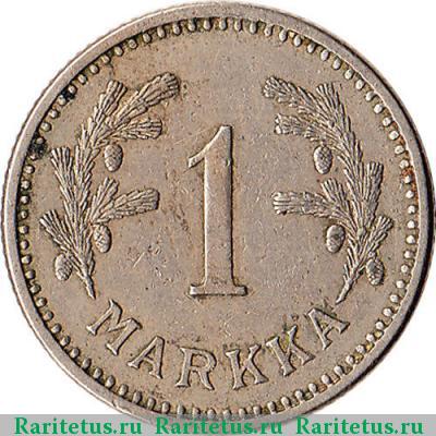 Реверс монеты 1 марка (markka) 1928 года S Финляндия