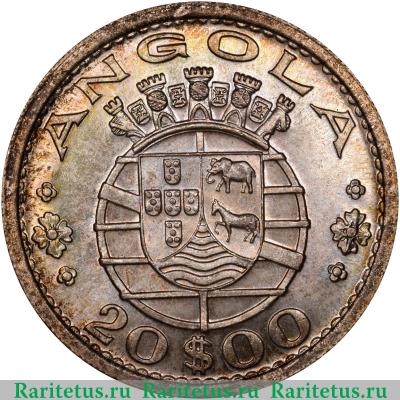 20 эскудо (escudos) 1955 года   Ангола