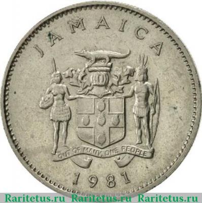 10 центов (cents) 1981 года   Ямайка