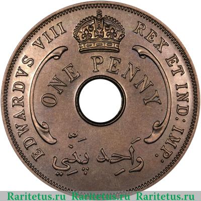 1 пенни (penny) 1936 года  без букв Британская Западная Африка