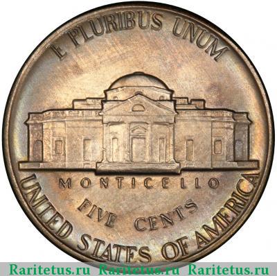 Реверс монеты 5 центов (cents) 1981 года D США