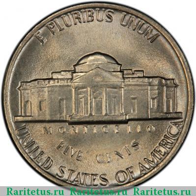 Реверс монеты 5 центов (cents) 1982 года D США