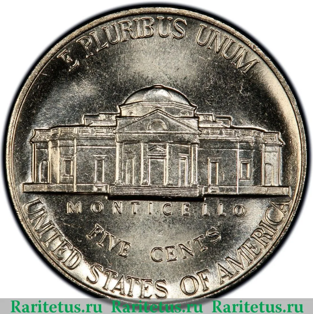 Цена монеты 5 центов (cents) 1989 года D, США 