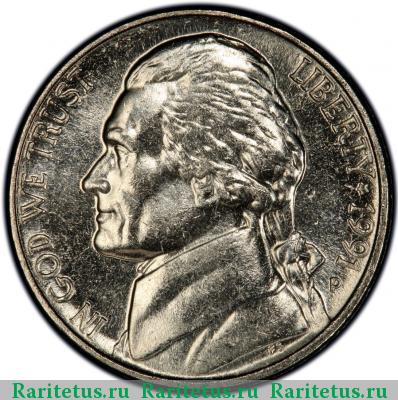 5 центов (cents) 1991 года P США