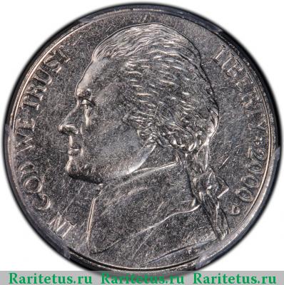 5 центов (cents) 2000 года D США