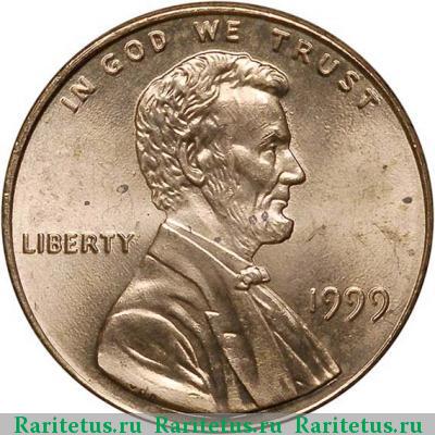 1 цент (cent) 1999 года  США