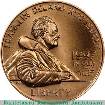 5 долларов (dollars) 1997 года W Рузвельт