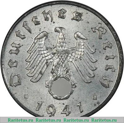 5 рейхспфеннигов (reichspfennig) 1941 года  регулярный чекан