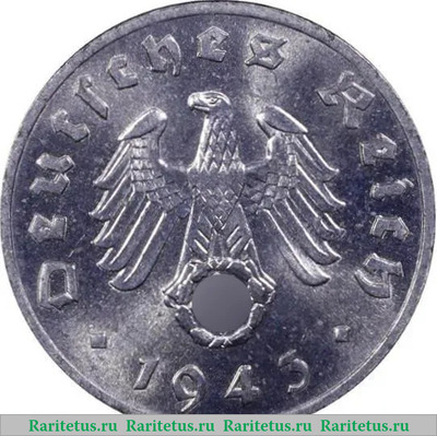 1 рейхспфенниг (reichspfennig) 1943 года  