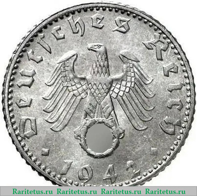 50 рейхспфеннигов (reichspfennig) 1942 года  