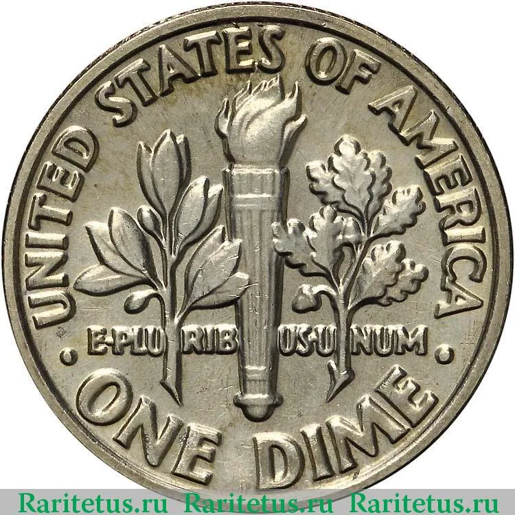 Цена монеты 10 центов (дайм, one dime) 1982 года P, США 
