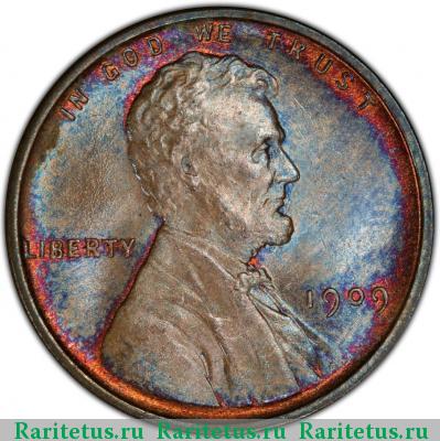 1 цент (cent) 1909 года  пшеничный цент США