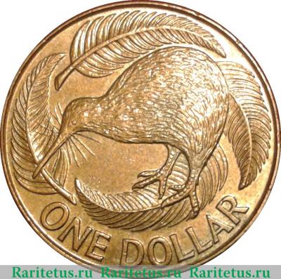 Реверс монеты 1 доллар (dollar) 1990 года   Новая Зеландия