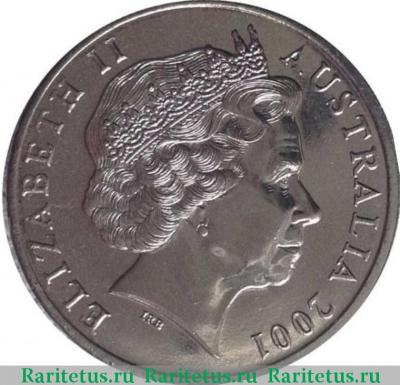 20 центов (cents) 2001 года  северные территории Австралия