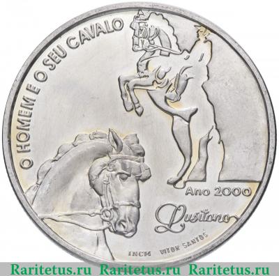 Реверс монеты 1000 эскудо (escudos) 2000 года  лошади Португалия