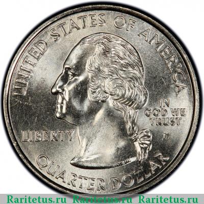 25 центов (квотер, 1/4 доллара, quarter dollar) 2002 года D Огайо США