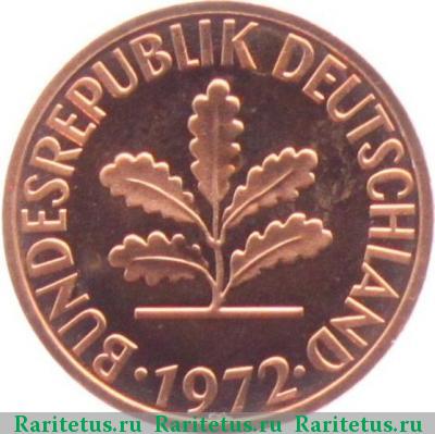 2 пфеннига (pfennig) 1972 года G 