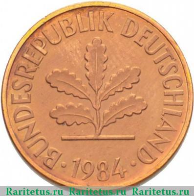 2 пфеннига (pfennig) 1984 года J 