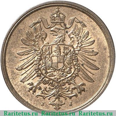 2 пфеннига (pfennig) 1875 года J 