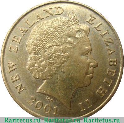 2 доллара (dollars) 2001 года   Новая Зеландия